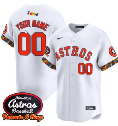 Custom Houston Astros Jersey El Tiempo Cantina Vapor Premier Limited Stitched White