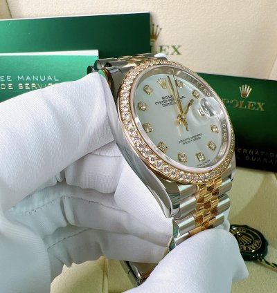 Rolex Datejust 36 2025 New Yellow Gold Two Tone Diamond Mop Mother Of Pearl Jubilee