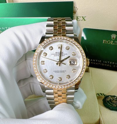 Rolex Datejust 36 2025 New Yellow Gold Two Tone Diamond Mop Mother Of Pearl Jubilee