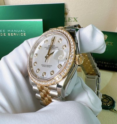 Rolex Datejust 36 2025 New Yellow Gold Two Tone Diamond Mop Mother Of Pearl Jubilee