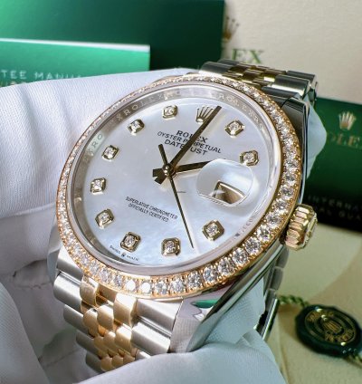 Rolex Datejust 36 2025 New Yellow Gold Two Tone Diamond Mop Mother Of Pearl Jubilee
