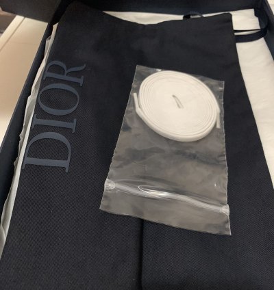 Dior B27 Low Top Sneakers In White And Light Blue Sz 42