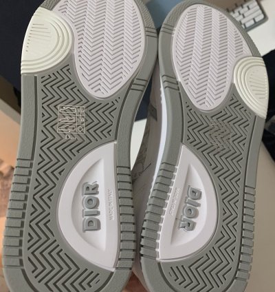 Dior B27 Low Top Sneakers In White And Light Blue Sz 42