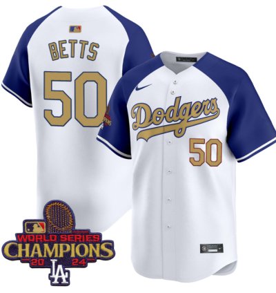 Mookie Betts Jersey 50 Dodgers 2025 Gold Vapor Premier Stitched Alternate
