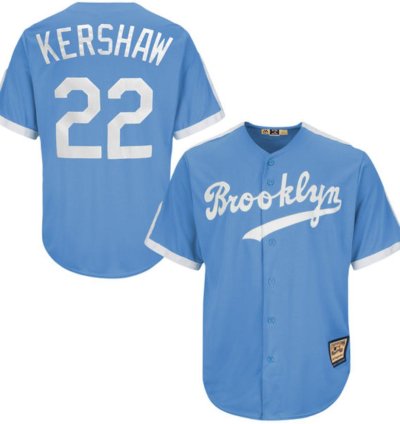 Brooklyn Dodgers Clayton Kershaw Blue Throwback Jersey