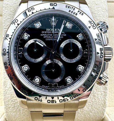 Rolex Daytona 116509 White Gold Black Diamond Dial Unworn 2023
