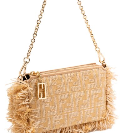 Fendi Baguette Fringe Detail Clutch Bag