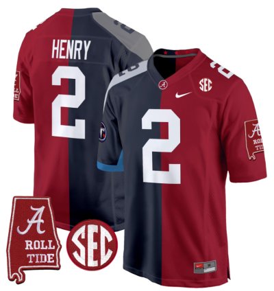 Derrick Henry Jersey Titans 2 Alabama Crimson Tide Split Football Game Stitched