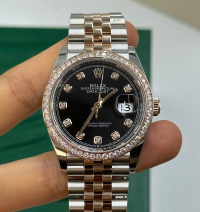 Rolex Datejust 36 126281rbr Black Diamonds Dial Jubilee