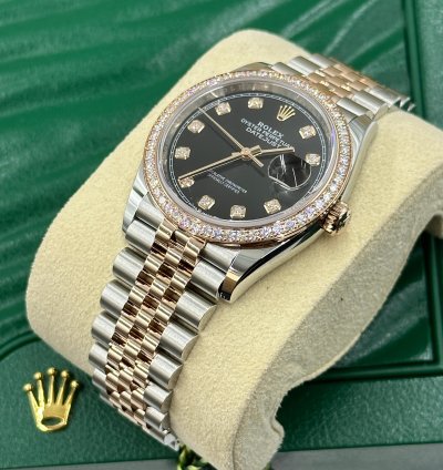 Rolex Datejust 36 126281rbr Black Diamonds Dial Jubilee