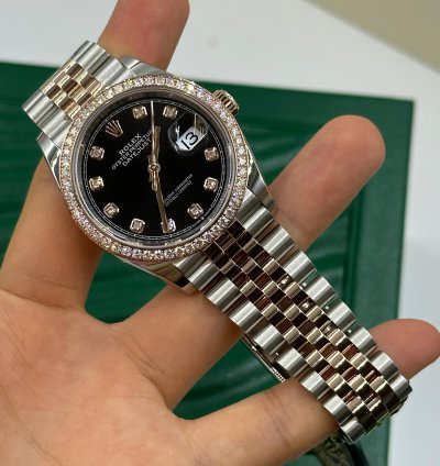 Rolex Datejust 36 126281rbr Black Diamonds Dial Jubilee