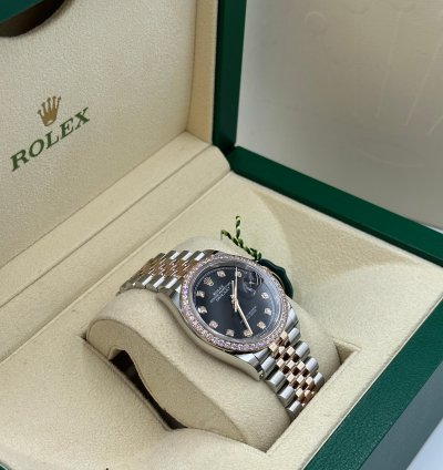 Rolex Datejust 36 126281rbr Black Diamonds Dial Jubilee