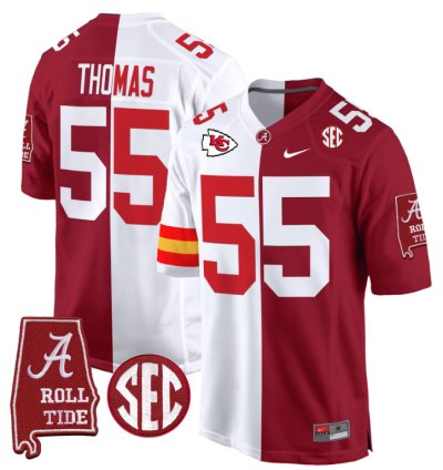 Derrick Thomas Jersey 55 Alabama Crimson Tide Split Football Game Stitched
