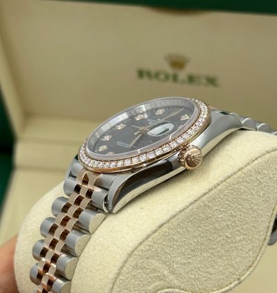Rolex Datejust 36 126281rbr Grey Fluted Diamonds Dial Jubilee