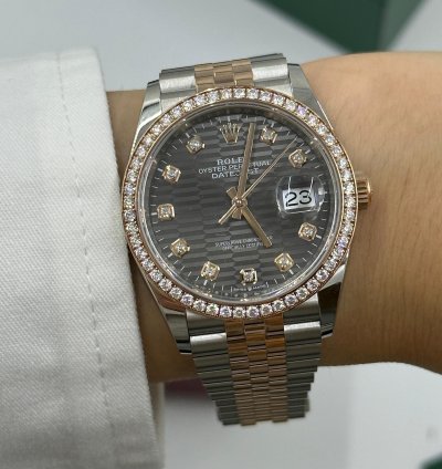 Rolex Datejust 36 126281rbr Grey Fluted Diamonds Dial Jubilee New Model 2022