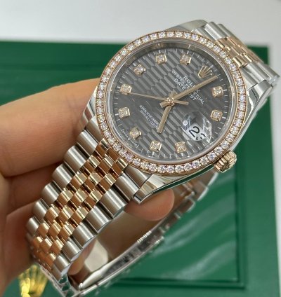 Rolex Datejust 36 126281rbr Grey Fluted Diamonds Dial Jubilee New Model 2022