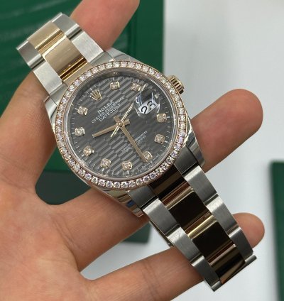 Rolex Datejust 36 126281rbr Grey Fluted Diamonds Dial Oys