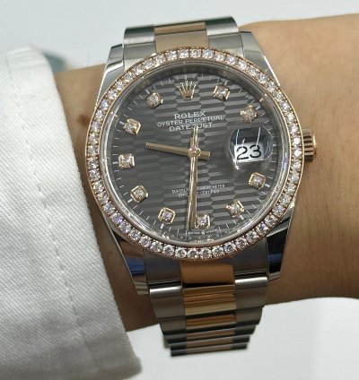 Rolex Datejust 36 126281rbr Grey Fluted Diamonds Dial Oys