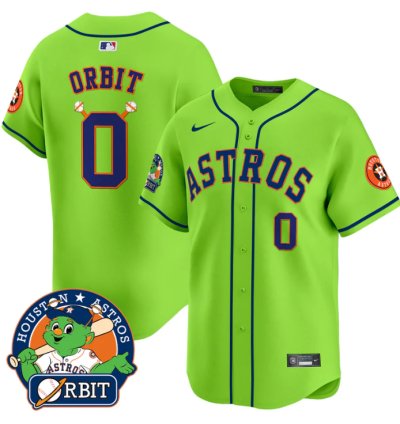 Orbit Jersey 0 Astros Orbit Patch Vapor Premier Limited V2 Stitched Green