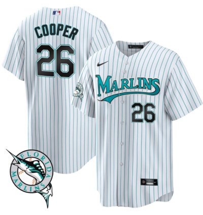 Garrett Cooper Jersey 26 Miami Marlins Throwback Cool Base All Stitched