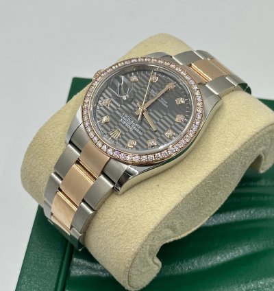 Rolex Datejust 36 126281rbr Grey Fluted Diamonds Oys