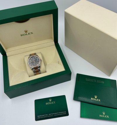 Rolex Datejust 36 126281rbr Grey Fluted Diamonds Oys