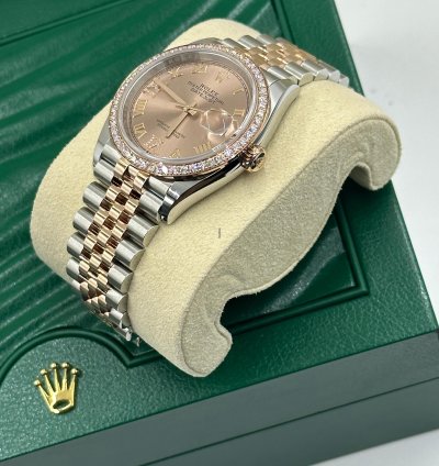 Rolex Datejust 36 126281rbr Ivix Pink Roman Dial Jubilee