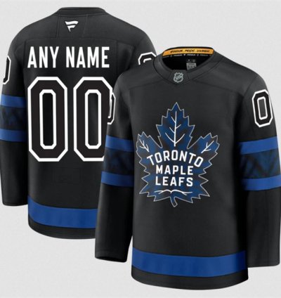 Mens Custom Toronto Maple Leafs Jersey Name Number 2025 Alternate Black