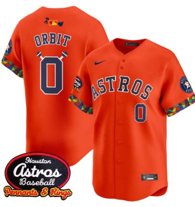 Orbit Jersey 0 Houston Astros X El Tiempo Cantina Vapor Premier Limited Stitched Orange