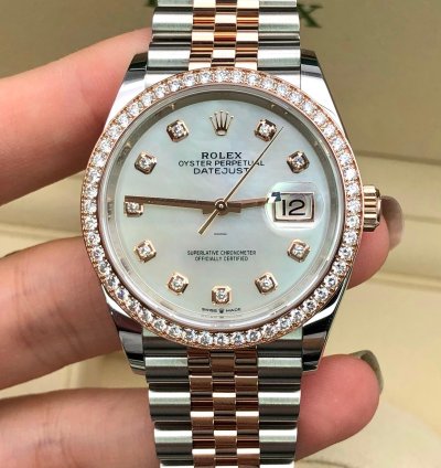 Rolex Datejust 36 126281rbr Ng White Mother Of Pearl Diamond Dial Jubilee