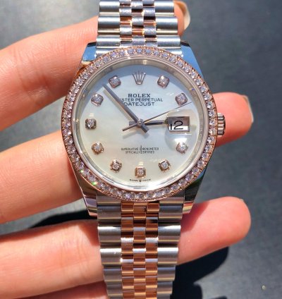 Rolex Datejust 36 126281rbr Ng White Mother Of Pearl Diamond Dial Jubilee