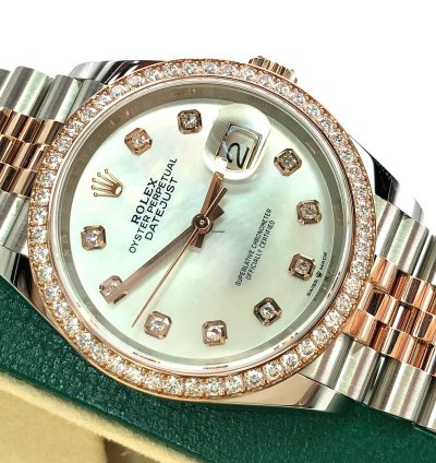 Rolex Datejust 36 126281rbr Ng White Mother Of Pearl Diamond Dial Jubilee