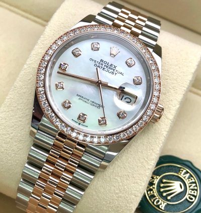 Rolex Datejust 36 126281rbr Ng White Mother Of Pearl Diamond Dial Jubilee