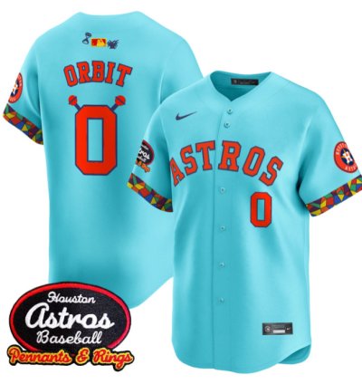 Orbit Jersey 0 Houston Astros X El Tiempo Cantina Vapor Premier Limited Stitched Teal
