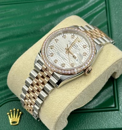 Rolex Datejust 36 126281rbr Silver Fluted Diamonds Dial Dial Jubilee
