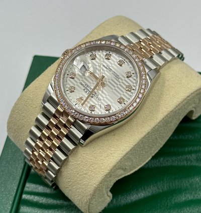 Rolex Datejust 36 126281rbr Silver Fluted Diamonds Dial Dial Jubilee