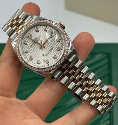 Rolex Datejust 36 126281rbr Silver Fluted Diamonds Dial Dial Jubilee