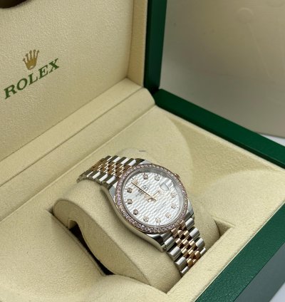 Rolex Datejust 36 126281rbr Silver Fluted Diamonds Dial Dial Jubilee