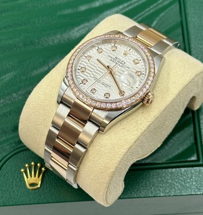Rolex Datejust 36 126281rbr Silver Fluted Diamonds Dial Oyster