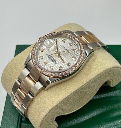 Rolex Datejust 36 126281rbr Silver Fluted Diamonds Dial Oyster