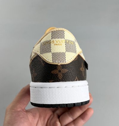 Louis Vuitton x Travis Scott x Jordan 1 Low Lv Damier Azur Brown