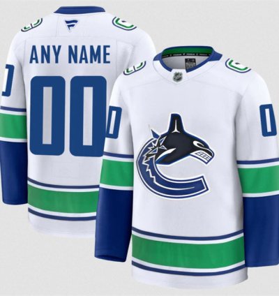 Mens Custom Vancouver Canucks Jersey Name Number 2025 Away White