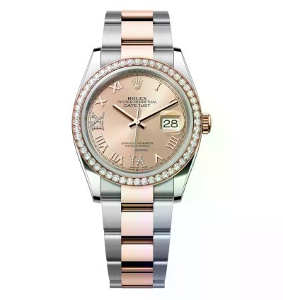 Rolex Datejust 36 126281rbr-0016 36mm Oyster Bracelet Stainless Steel Rose Gold Pink Dial 2024