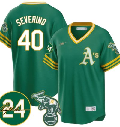 Luis Severino Jersey 40 Oakland Athletics 2025 Rickey Henderson Memorial Stitched Throwback