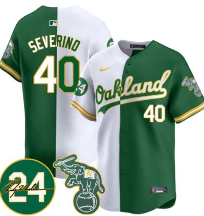 Luis Severino Jersey 40 Oakland Athletics 2025 Rickey Henderson Memorial Stitched Split