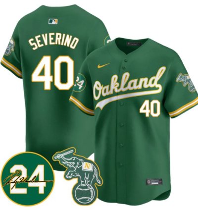 Luis Severino Jersey 40 Oakland Athletics 2025 Rickey Henderson Memorial Stitched Green