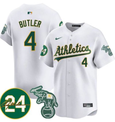 Lawrence Butler Jersey 4 Oakland Athletics 2025 Rickey Henderson Memorial Stitched White