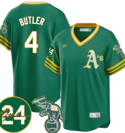 Lawrence Butler Jersey 4 Oakland Athletics 2025 Rickey Henderson Memorial Stitched Throwback