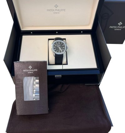 Patek Philippe Aquanaut 40mm Black Dial Rubber Steel Strap Watch 5167 1a-001