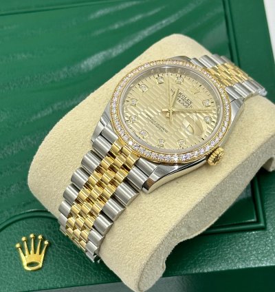 Rolex Datejust 36 126283rbr Champagne Fluted Diamond Jubilee